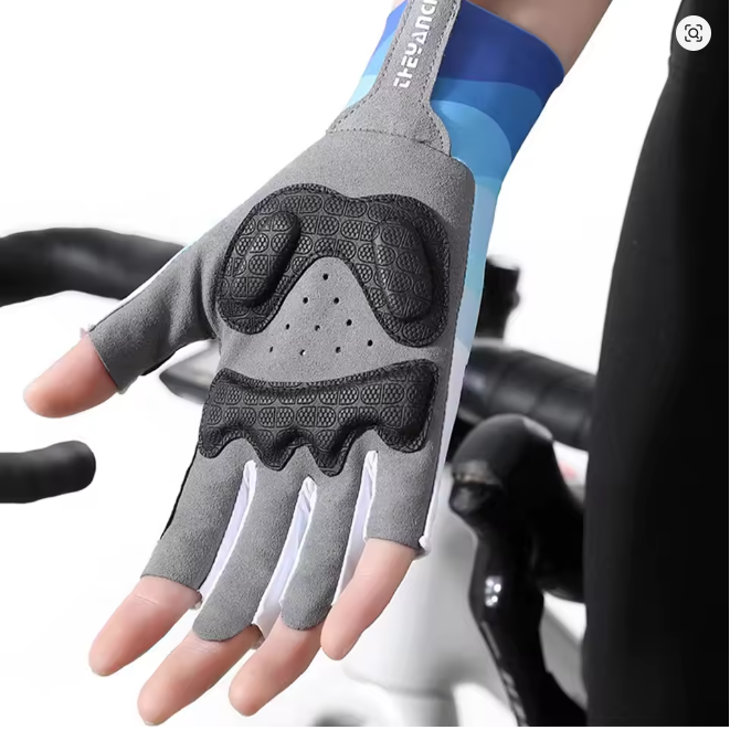 Breathable Half Finger Sports Gloves (1 Pair) – Non-Slip Cycling, Fishing & Outdoor Gloves with Shock Absorption & Sun Protection